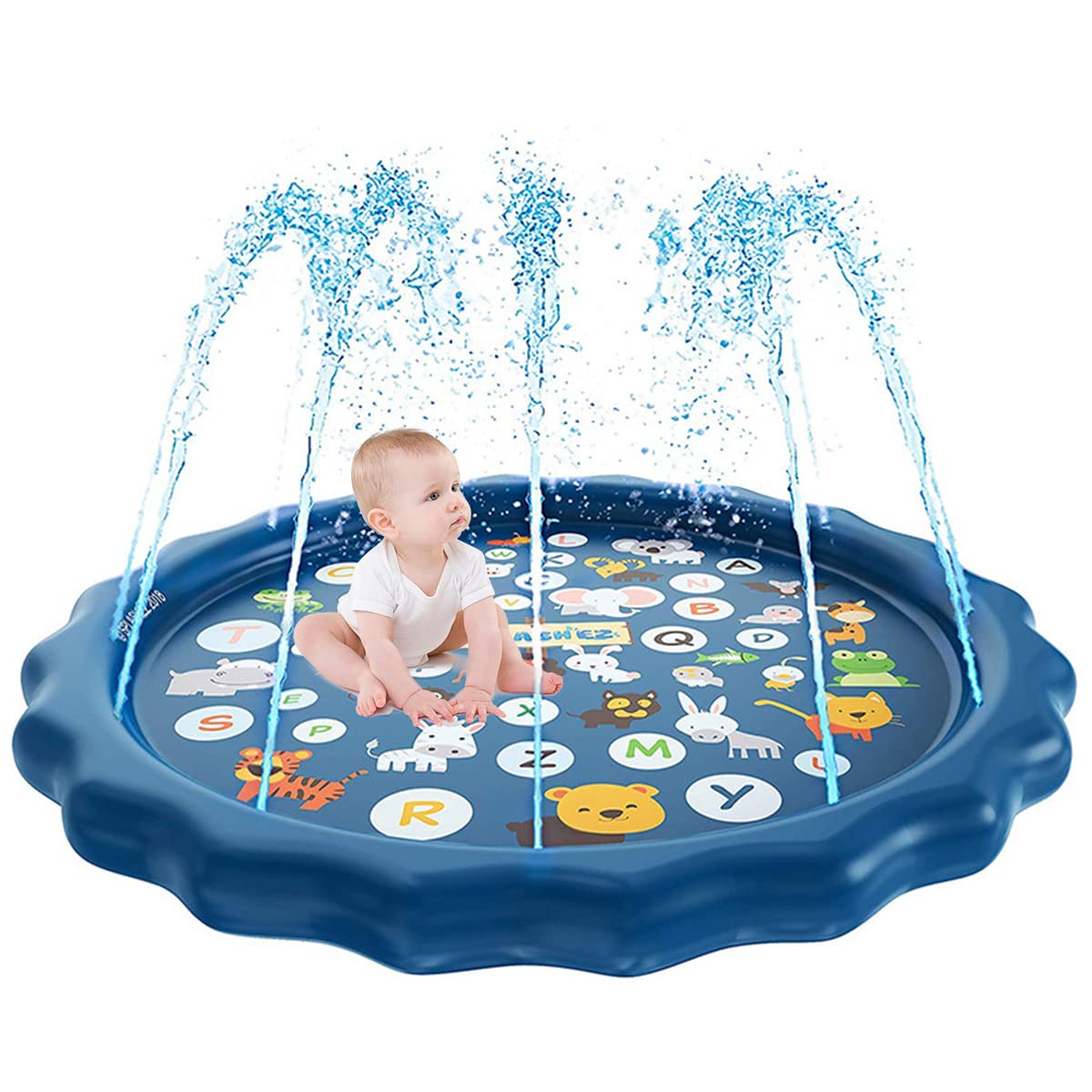 Proberos 66.9'' Kids Splash Pad for Fun Water Splash Pad for Kids Summer Outdoor Toy Water Pad with Water Inlet Nozzle Water Toy in Garden, Yard, Lawn Proberos 66.9'' Kids Splash Pad for Fun Water Splash Pad for Kids Summer Outdoor Toy Water Pad with Water Inlet Nozzle Water Toy in Garden, Yard, Lawn